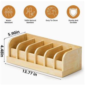 Bamboo Belt <b>Storage</b> <b>Box</b> Rectangle Adjustable <b>Drawer</b> Organizer Clothing Organizer Standing Type 1L Capacity Tidy Function - Product Image 4