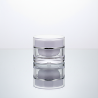 Pot cosmétique en acrylique dépoli à double paroi de 15g, 30g, 50g, rechargeable, pour crème contour des yeux et rouge à lèvres, avec couvercle à vis