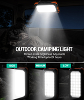 Batterie solaire portable 20000mAh, chargeur de panneau solaire pliable, PD 18W, type C, double USB, boussole, mousqueton, lampe de camping, extérieur
