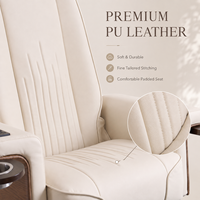 Fauteuil de pédicure de luxe pour salon de manucure avec spa pour les pieds, massage par jets, siège inclinable, repose-pieds réglable, fournisseur de mobilier de spa
