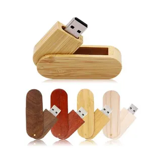 Flash Drive USB kayu alami, 1GB-64GB stik memori putar 2.0/3.0 Logo Pendrive hadiah pernikahan penggunaan promosi baru