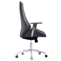 Chaise de bureau exécutive ergonomique en cuir souple de qualité supérieure, fonction inclinable réglable, base en métal robuste pour la maison et le commerce