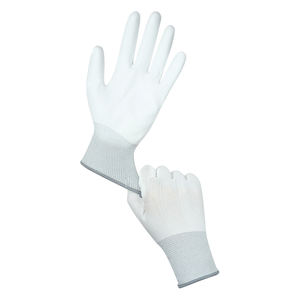 Guantes blancos recubiertos de PU de alta calidad Guantes de trabajo de uso general Guantes de seguridad resistentes al desgaste LOGOTIPO personalizable gratis - Product Image 2