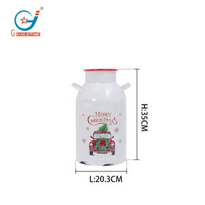 علبة حليب عطلة معدنية ديكور المنزل مع شاحنة حمراء عتيقة - Product Image 2