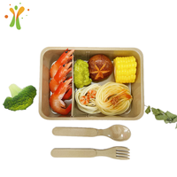 Boîte à lunch en fibre de coque de riz naturelle, facile à nettoyer, antiadhésive, idéale pour un cadeau, design personnalisé