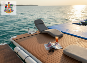 Plateforme flottante de <span class=keywords><strong>piscine</strong></span> haut de gamme, grande structure de loisirs pour <span class=keywords><strong>piscine</strong></span> extérieure avec plateau en bois pour le plaisir aquatique dans la cour - Product Image 2