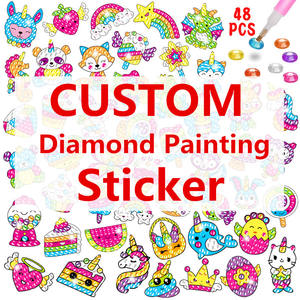कस्टम फैक्टरी मोज़ेक स्टिकर किट कार्टून पशु हीरा पेंटिंग स्टिकर बच्चों को उपहार - Product Image 1