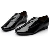PU hommes chaussures de danse latine hommes salle de bal semelle en daim chaussures de danse moderne Tango Jazz noir Salsa professeur pratique chaussures 2.5cm talon