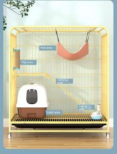 Супербольшая железная клетка-вилла для кошек с интегрированным туалетом и круглым пластиковым лотком для использования в помещении/на улице - Product Image 4