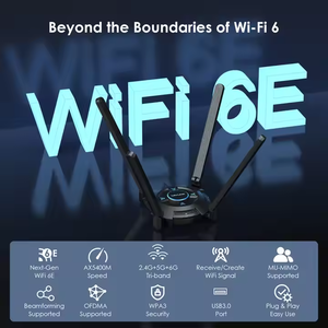 อะแดปเตอร์ไวไฟ USB WAVLINK AX5400 Tri-band สำหรับพีซี 2.4/5/6GHz เสาอากาศ 4 ต้นแบบ High Gain 5dBi อะแดปเตอร์เครือข่ายไร้สายสำหรับเดสก์ท็อป มีสินค้าในสต็อก - Product Image 4