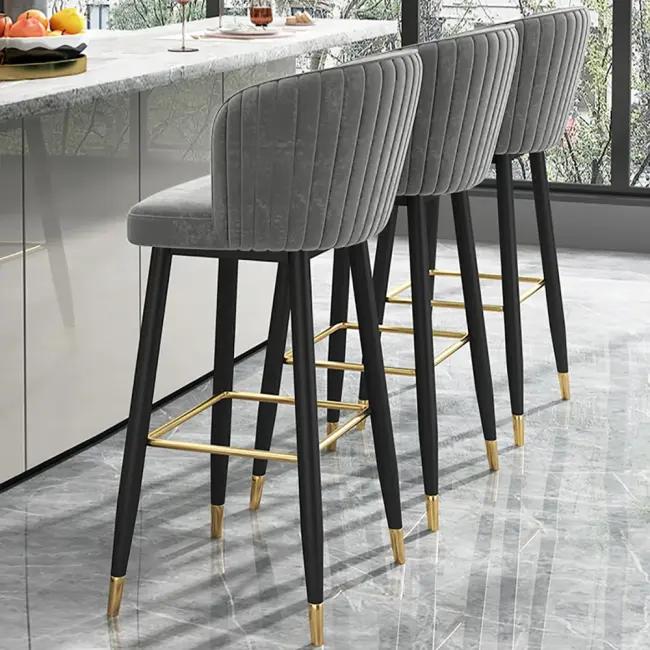 Sgabello moderno seggiolone sgabello con retro hotel ristorante Nordic bancone altezza sgabello colazione sedie da bar