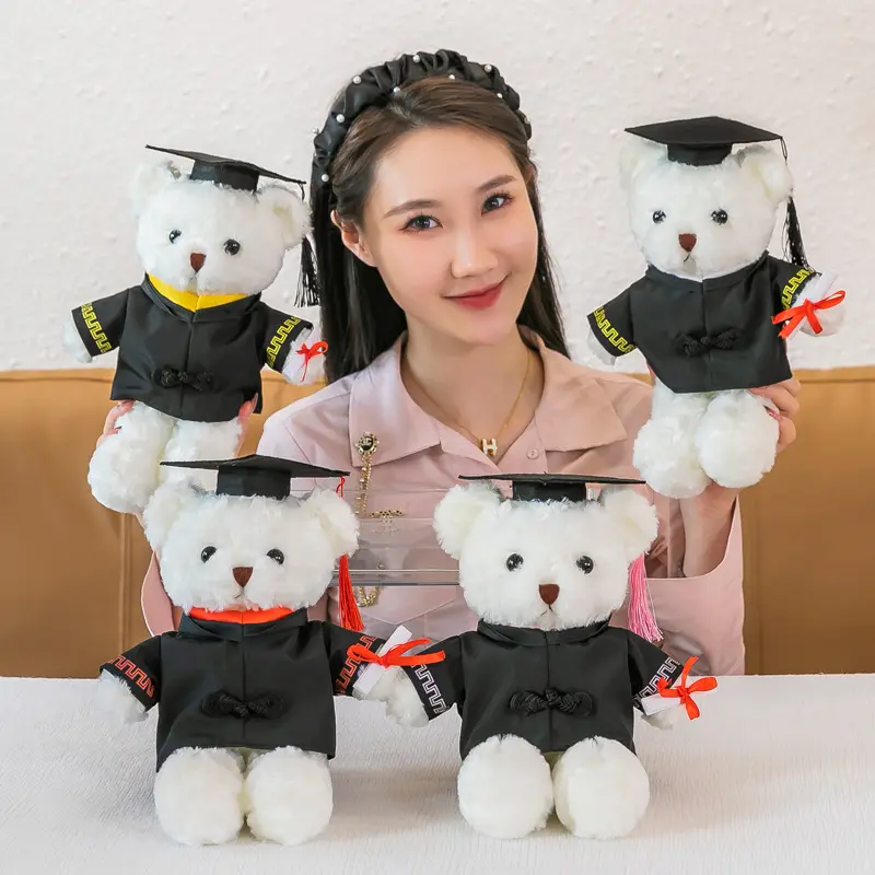 XUX 30CM/40CMドクターベアぬいぐるみ独身ギフト人形卒業記念ギフト卸売用キャップ付きリトルベア