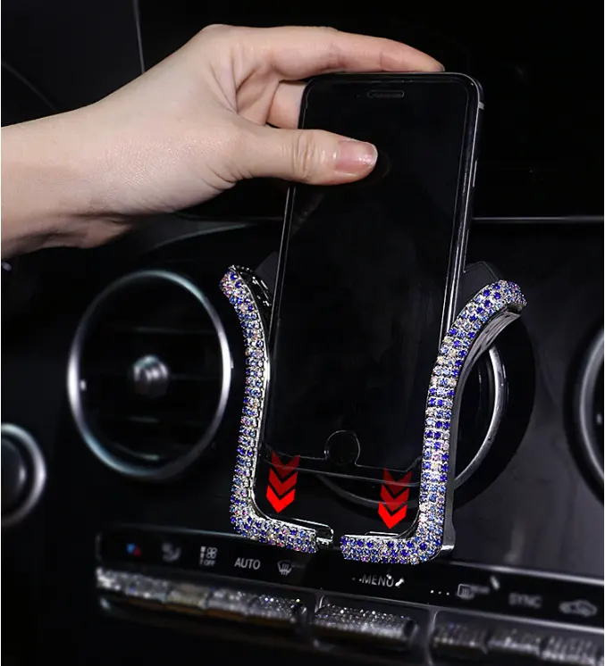 Универсальный Автомобильный держатель для телефона с креплением на вентиляционное отверстие кристалл горный хрусталь держатель для телефона