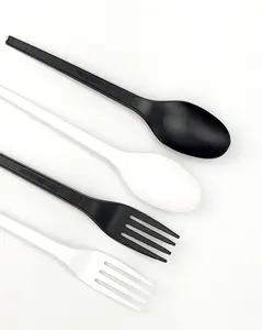 BioKing Disposable 100% Biodegradable and Compostable PLA fork knife spoon party disposable plastic tableware set