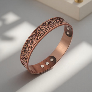 Antique Red Copper Magnetic <b>Bracelet</b> For Joint Pain Relief Men Women Fashion Jewelry Zinc Alloy Plated Support <b>Bracelets</b> - Product Image 4