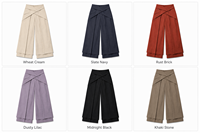Pantalon large plissé origami pleine longueur pour femme avec ceinture plissée multi-panneaux. Poche de rangement cachée, double couche en cascade