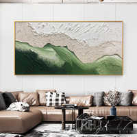 Peinture acrylique abstraite purement artisanale, paysage marin, toile décorative pour fond de canapé de salon, série de couleurs Morandi, peinture Dafen RH