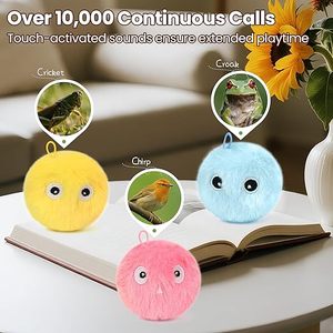 Pelotas de Juguete para Gatos con Sonido, Pelota de Juguete Interactiva de Felpa Mejorada, Sonidos Realistas de Animales, Funciona con Pilas y Activación por Movimiento - Product Image 4