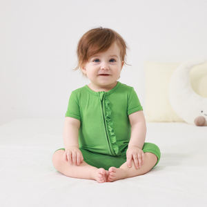 Mameluco de Manga Corta a Cuadros de Algodón Orgánico y Bambú Suave para Bebé, Pijama de Verano, Pelele de Bambú para Bebé - Product Image 4