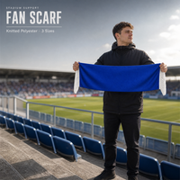 Écharpe de supporter en polyester tricotée sur mesure, imprimée par sublimation, pour les fans de football, événements hivernaux