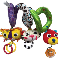 Jouets en peluche pour bébé, ensemble de hochets musicaux à tirer, en velboa noir, pour poussette, siège de sol, lapin, lit de bébé, spirale