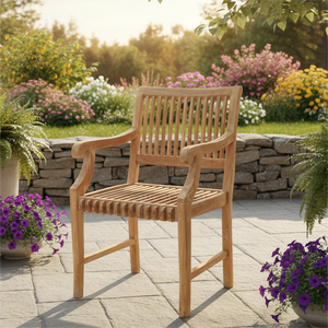 Silla de Comedor Castle para Exteriores, Diseño Moderno y Minimalista, Madera de Teca Sólida, Duradera, Cómoda y Refinada - Product Image 6