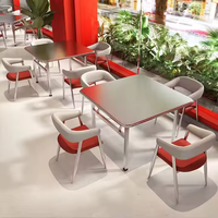 Tavoli e Sedie Durevoli in Acciaio Inossidabile per Ristoranti, Set per Ristoranti, Arredamento per Bar, Caffetterie e Ristoranti, Sedute per Booth