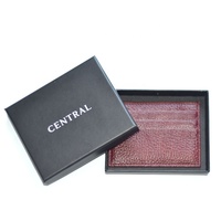 Porte-cartes de crédit mince en cuir véritable avec blocage Rfid