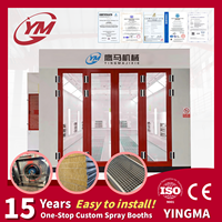 Cabina de Pintura para Autos con Calefacción a Gas, Base para Piso, Ventilador de Alta Potencia, Puerta con Acabado de Aluminio Hecho a Mano, Horno Profesional con Certificación CE