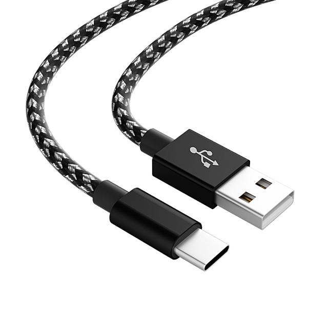 1m High Quality Braided Nylon USB Cable Type C Support 3A 60W Data Transfer Fast Charge USB Type C Cable