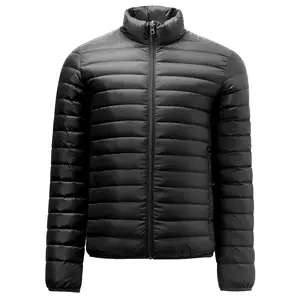 Veste en duvet légère pour homme sur mesure, veste matelassée rembourrée, veste chaude épaisse, col montant, parka unie pour homme - Product Image 1
