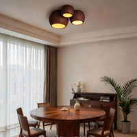Plafonnier LED moderne en ciment à grain de bois pour restaurant, salle à thé, comptoir de bar, couloir, hall d'entrée, poterie