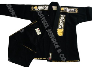 2021 negro BJJ Jiu Jitsu Gi/Kimono Gi precio de fábrica al por mayor ropa de artes marciales de algodón personalizable para Karate y MMA - Product Image 3