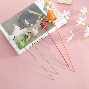 Macetero de hierro artificial con diseño de mariquita para arreglos florales, accesorio de decoración para patio exterior, flor con forma de animal - Product Image 3