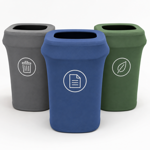 Custom Printed Waste Bin Cover Stretch Trash Can Cover for Exhibition Contractors and Corporate Event Projects - Product Image 1