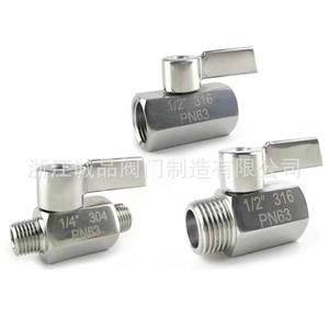 วาล์วบอลขนาดเล็ก 304/316L สแตนเลส แบบเกลียวใน/เกลียวนอก และเกลียวนอกคู่ สำหรับน้ำ ใช้กับโครงสร้างแบบมุม - Product Image 2