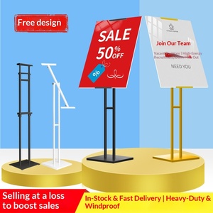 Support publicitaire Art Déco réglable et détachable en métal sur pied pour affiches grand format, en panneau KT - Product Image 4