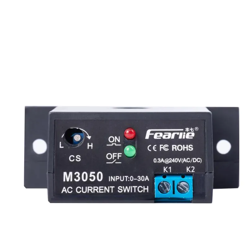 AC Current Sensing Switch Adjustable Current 0.2~30A Flameproof ABS Self Powered Sensing Switch Users Manual (Normally Open)