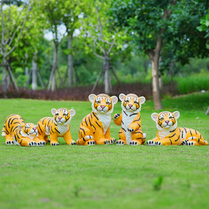 야외 맞춤형 유리섬유 수지 호랑이 조각상 - 정원, 조경, 파티 동물 장식 전시용 - Product Image 4