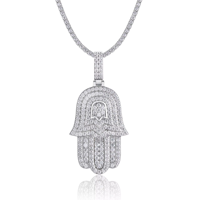 Collier pendentif en forme de cœur en cristal de glace, plaqué or, plaqué argent, plaqué rhodium, chaîne en laiton avec zircon, bijoux hip-hop