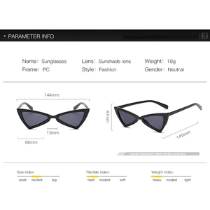 Gafas de Sol de Moda para Mujer, Estilo Ojo de Gato y Mariposa, Pequeñas, Triangulares, de Plástico, para Hombre y Mujer, Venta al Por Mayor - Product Image 3