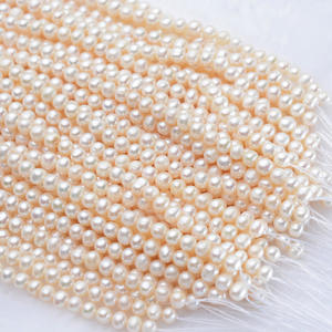 Perlas Sueltas Semiterminadas de 6-7 mm Casi Redondas al por Mayor, Perlas Semiterminadas de 6-7 mm Casi Redondas con Ligeras Imperfecciones para Collar - Product Image 2