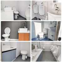 Remorque de toilettes préfabriquées portables avec douche, toilettes mobiles, unité de salle de bain extérieure, remorque de toilettes portables à vendre