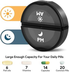 Monthly Pill Organizer 2 Times a Day Daily Pill Cases Large 4 Week <b>Tablet</b> <b>Container</b> - Product Image 2