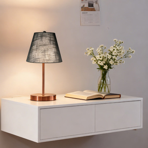 Abat-jour en tissu noir fait main, style rustique, pour lampe de table, murale ou sur pied, accessoire - Product Image 4