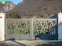 Service de modélisation 3D de l'entreprise MJYT, portail battant automatique électrique pour villas, portail intelligent en aluminium, revêtement en poudre