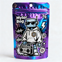 Sachet Mylar mat refermable à fermeture éclair, résistant aux enfants et anti-odeur, imprimé numériquement, 7g 14g 28g