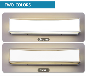 Applique murale moderne en alliage d'aluminium, lumière LED blanc chaud 3500K, abat-jour rectangulaire en verre, éclairage mural pour salle de bain - Product Image 6