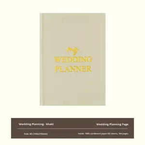 Cahier de planificateur de mariage en lin européen et américain nouvelle couverture rigide A5 taille <span class=keywords><strong>fil</strong></span> couture reliure cadeau pour carnet de mariage - Product Image 6
