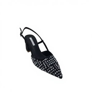 Sandali Estivi da Donna con Tacco Quadrato, Nuovo Design 2026, Decorati con Perle <span class=keywords><strong>e</strong></span> Suola in Gomma |   <span class=keywords><strong>Calzature</strong></span> di Lusso Personalizzate OEM/ODM - Product Image 5